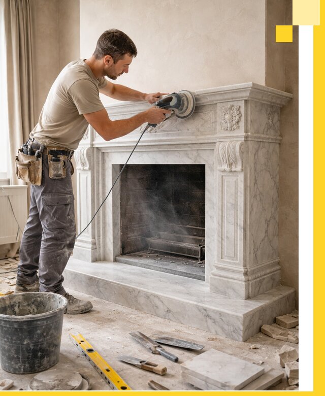 Изготовление и установка мраморных каминов в Лесне под ключ