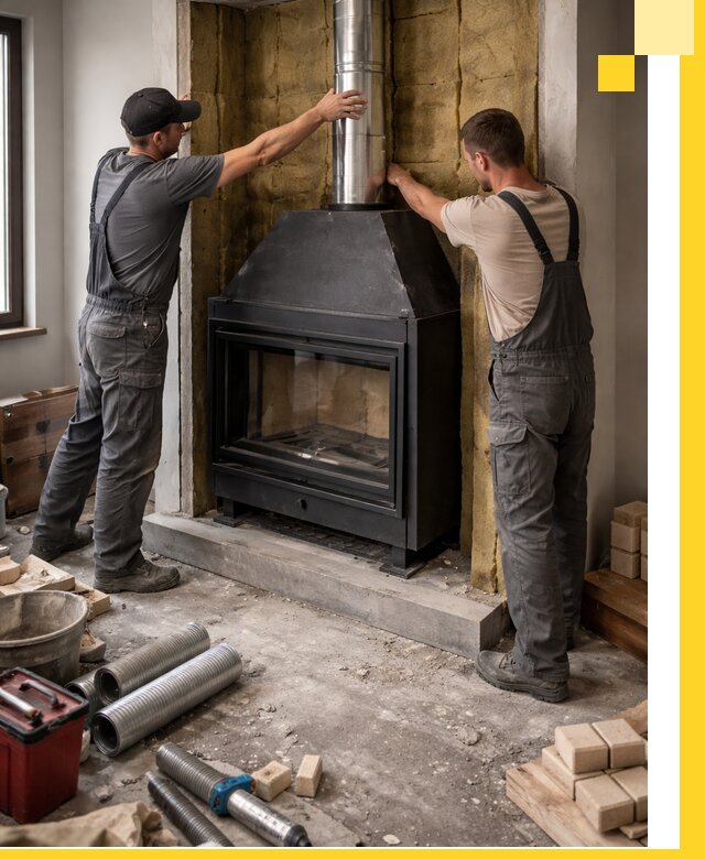Изготовление и монтаж закрытых каминов в Лесне под ключ