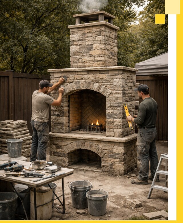 Проектирование и установка уличных каминов в Лесне