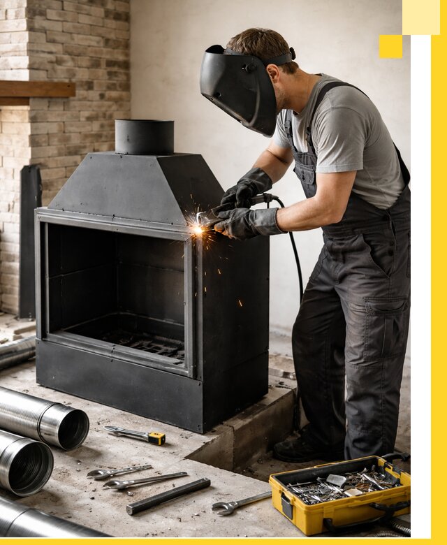 Продажа и установка металлических каминов в Лесне под ключ