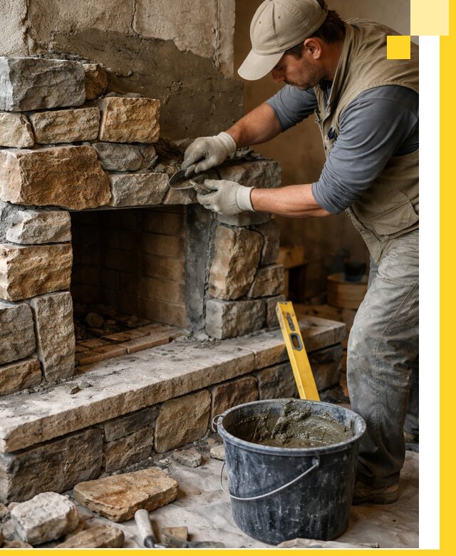 Изготовление и установка каменных каминов под ключ в Лесне