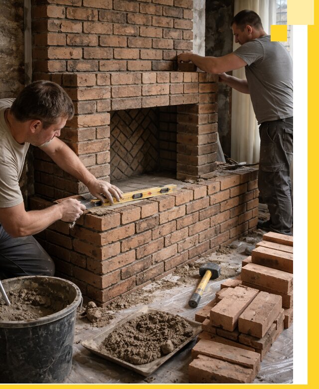 Изготовление и установка кирпичных каминов в Лесне