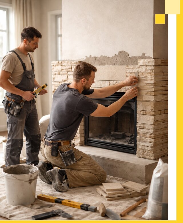 Установка и монтаж каминов для загородного дома в Лесне