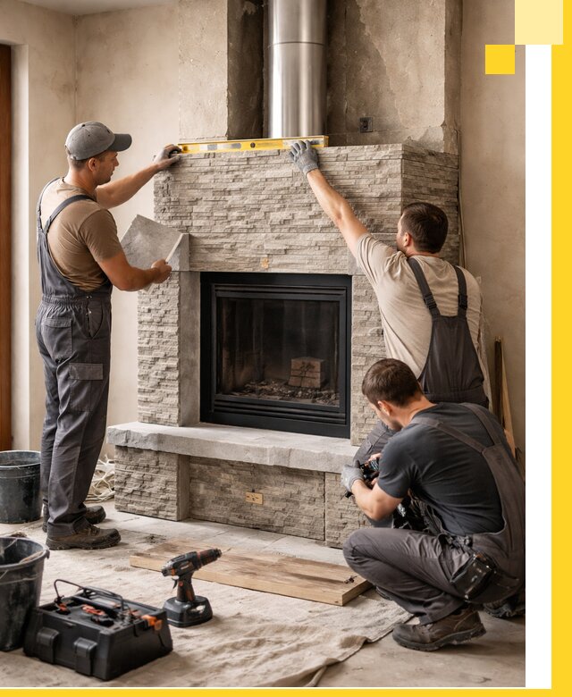 Профессиональный монтаж каминов под ключ в Лесне для дома