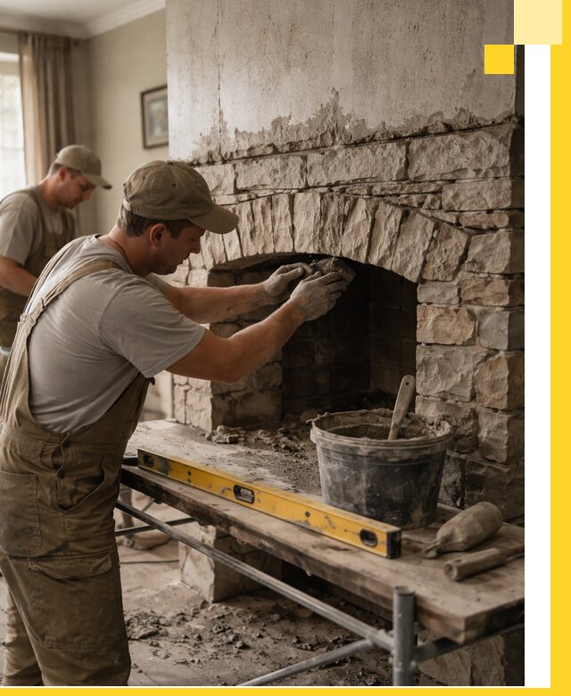 Изготовление каминов под ключ в Лесне, монтаж и отделка