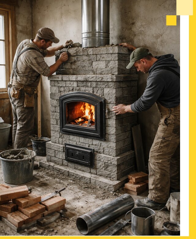 Производство, поставка и монтаж дровяных печей в Лесне