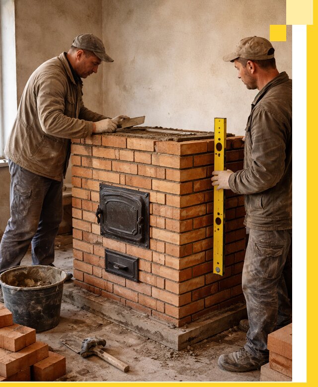 Отопительные печи под ключ в Лесне, установка и сборка