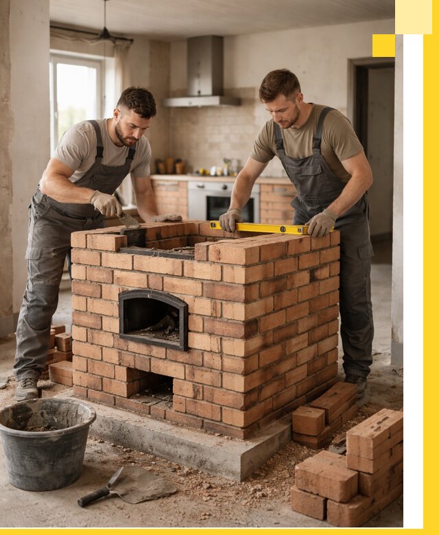 Установка и монтаж печей в частном доме в Лесне под ключ