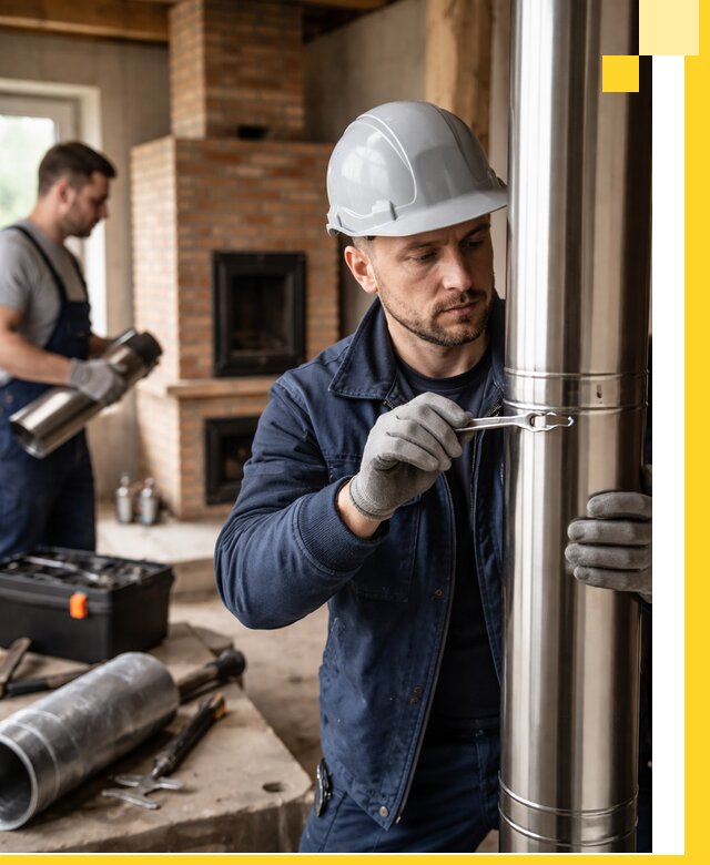 Профессиональный монтаж дымоходов для печей в Лесне