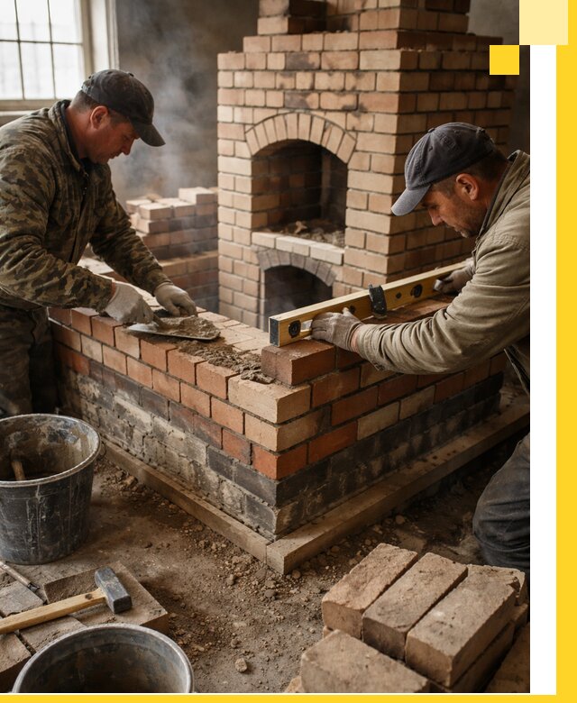 Изготовление и монтаж печей и каминов из кирпича в Лесне