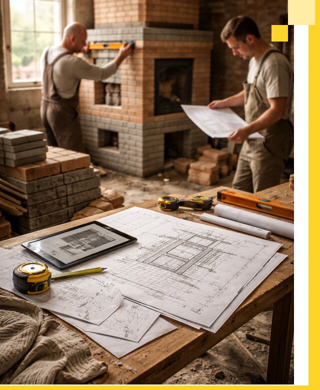 Проекты печей и каминов с индивидуальным дизайном в Лесне