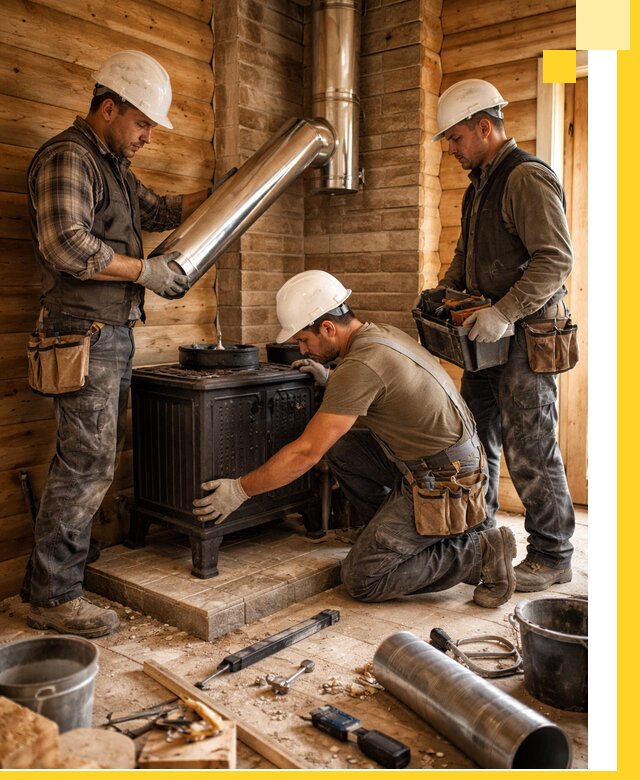 Профессиональный монтаж банных печей и дымоходов в Лесне