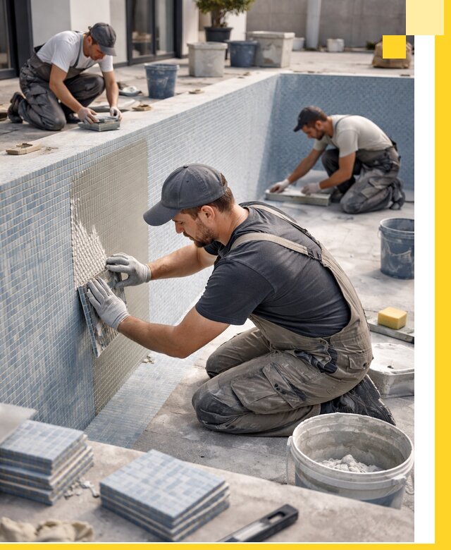 Облицовка бассейнов в Лесне плитка мозаика гидроизоляция