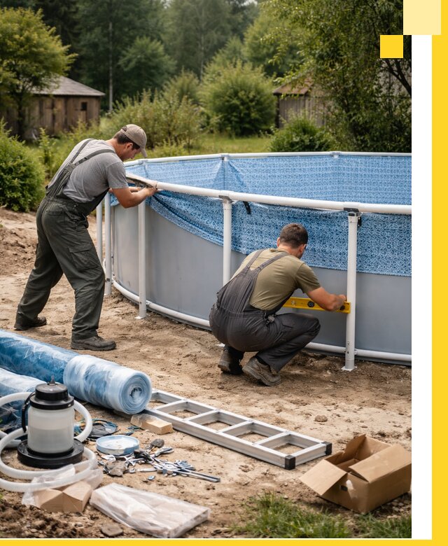 Установка и монтаж каркасных бассейнов в Лесне под ключ