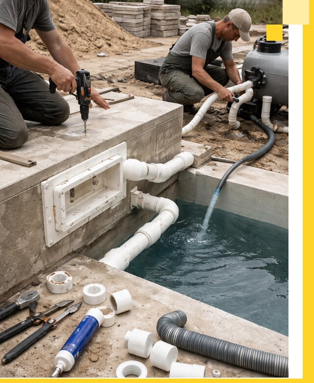 Строительство скиммерных бассейнов под ключ в Лесне