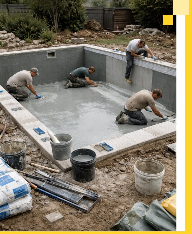 Изготовление и монтаж чаши бассейна под ключ в Лесне