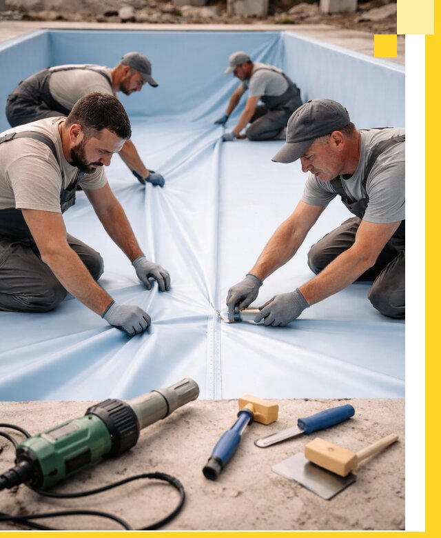 ПВХ пленка для бассейнов с монтажом и гарантией в Лесне