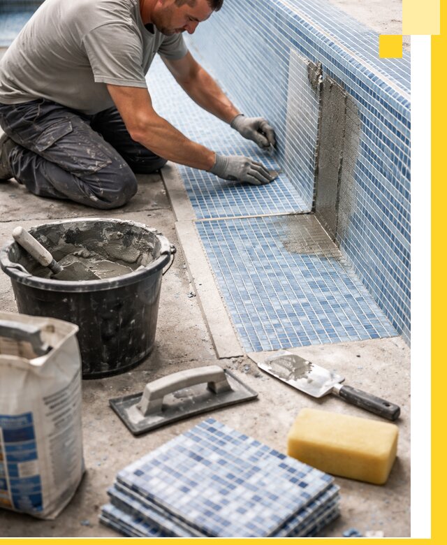 Укладка и ремонт мозаики для бассейнов под ключ в Лесне