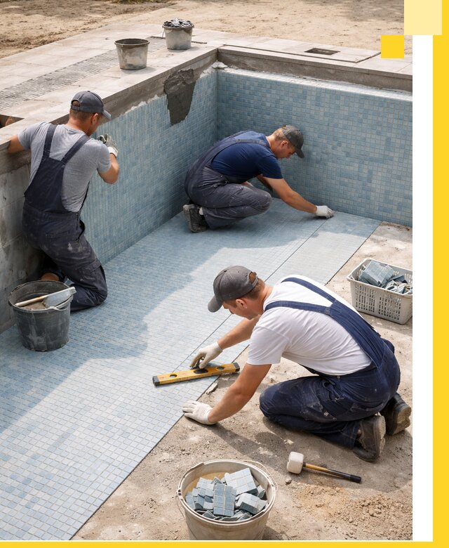 Укладка и установка плитки для бассейнов под ключ в Лесне