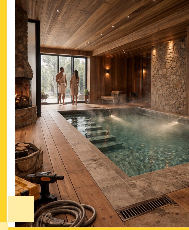 Проекты бань с бассейном под ключ в Лесне от 77963 р., ЭриданЛсн