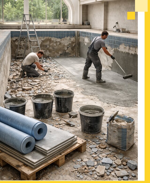 Реконструкция бассейнов в Лесне: ремонт, гидроизоляция