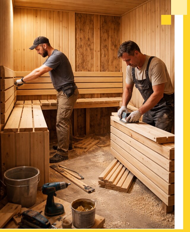 Профессиональный комплексный ремонт саун под ключ в Лесне