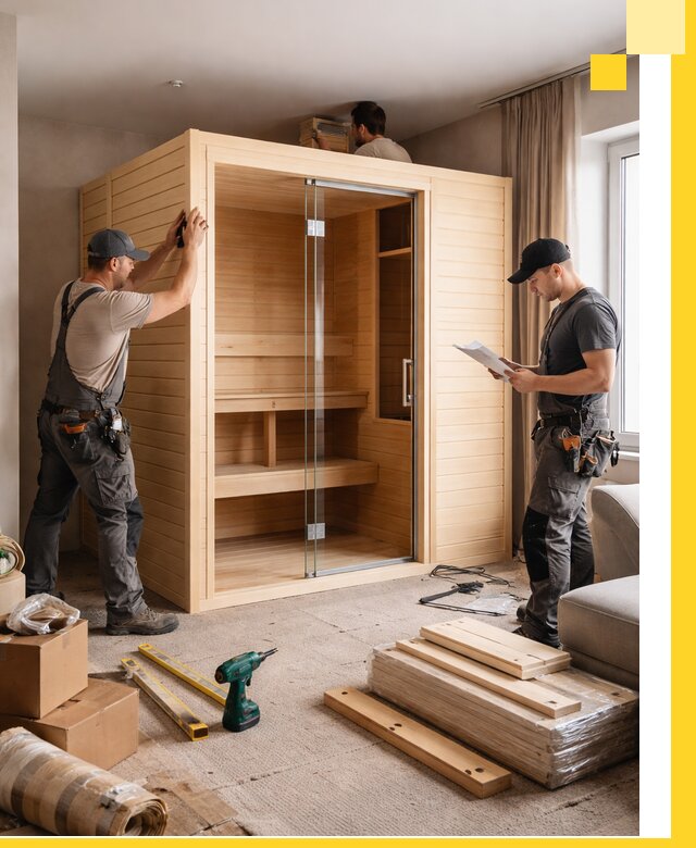 Установка и благоустройство саун в квартире в Лесне