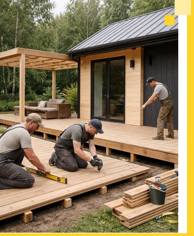 Строительство бань с террасой и бассейном под ключ в Лесне