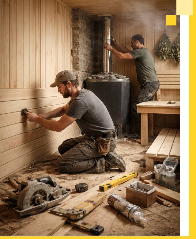 Полное строительство и оснащение парных под ключ в Лесне