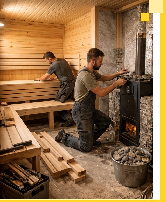 Дизайн и строительство интерьеров бань под ключ в Лесне