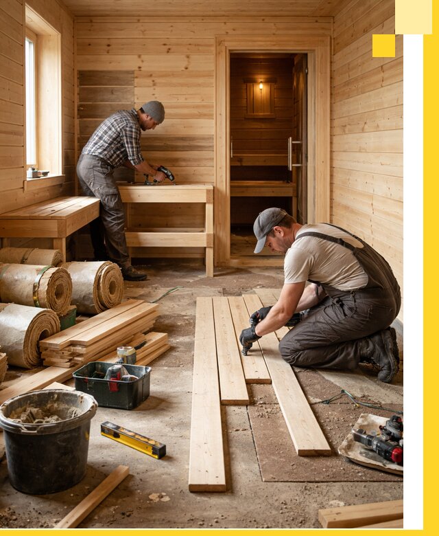 Индивидуальный проект бани с комнатой отдыха под ключ в Лесне