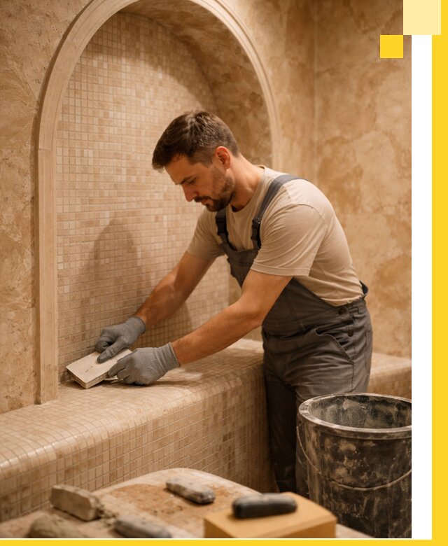 Профессиональная отделка хамамов с мозаикой под ключ в Лесне