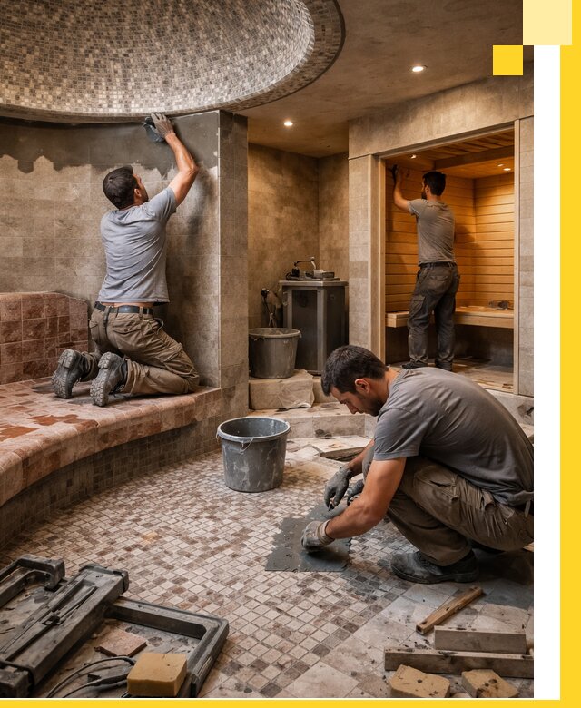 Проект и строительство хамама бани и сауны под ключ в Лесне