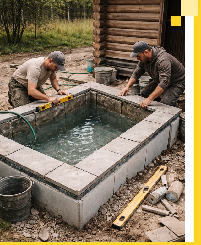 Изготовление и установка холодных купелей под ключ в Лесне